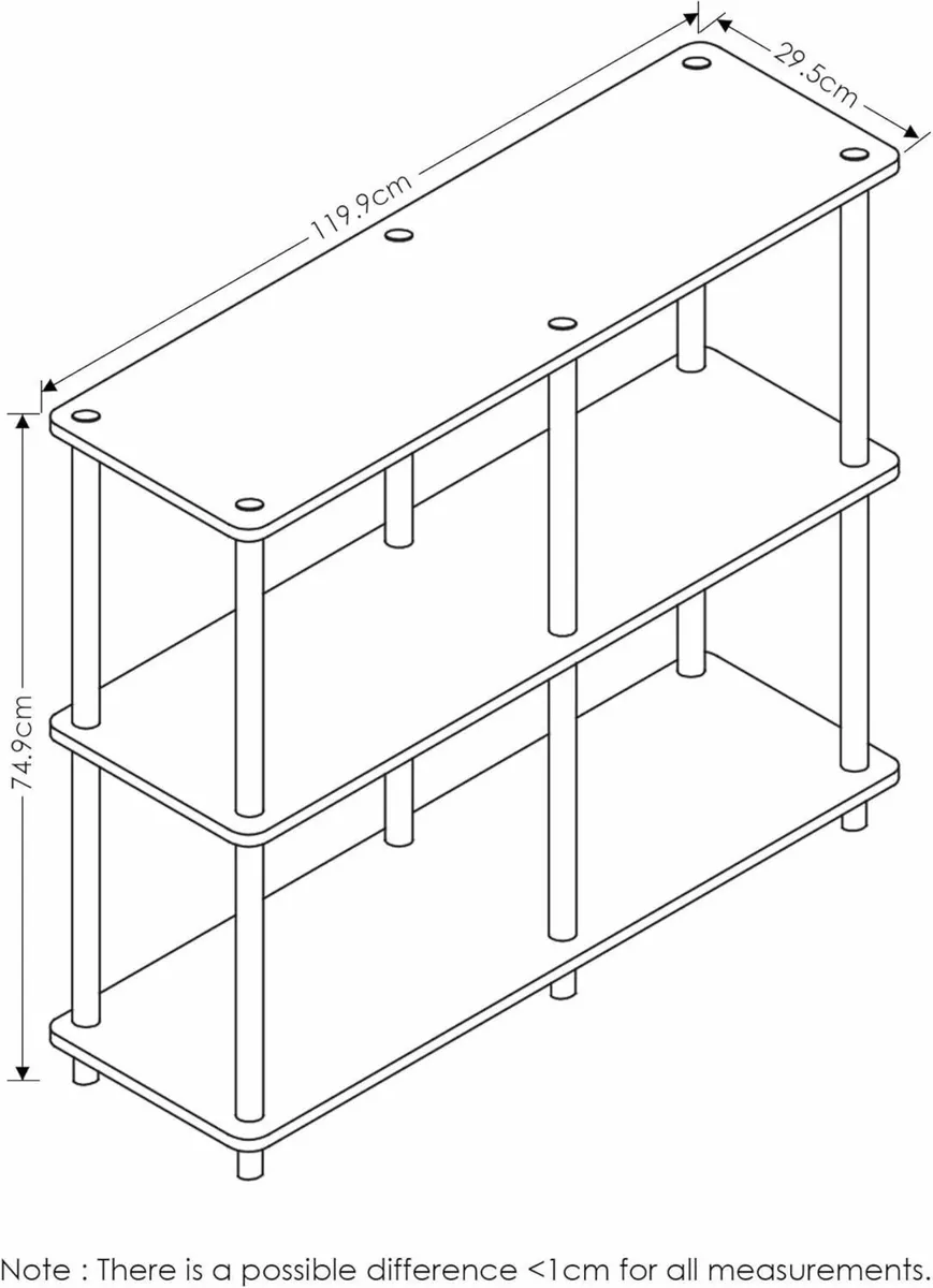 TURN-N-TUBE Storage Shelves 3-Tier 47.4 Wide Book - Image 2
