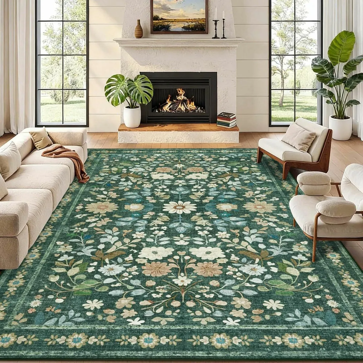 Green Large Rugs for Living Room 200x300cm - Image 1