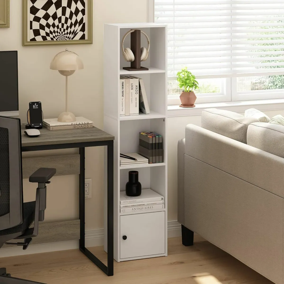 LUDER Book Shelf 5-Tier Modern Bookshelf Bookcase - Image 4