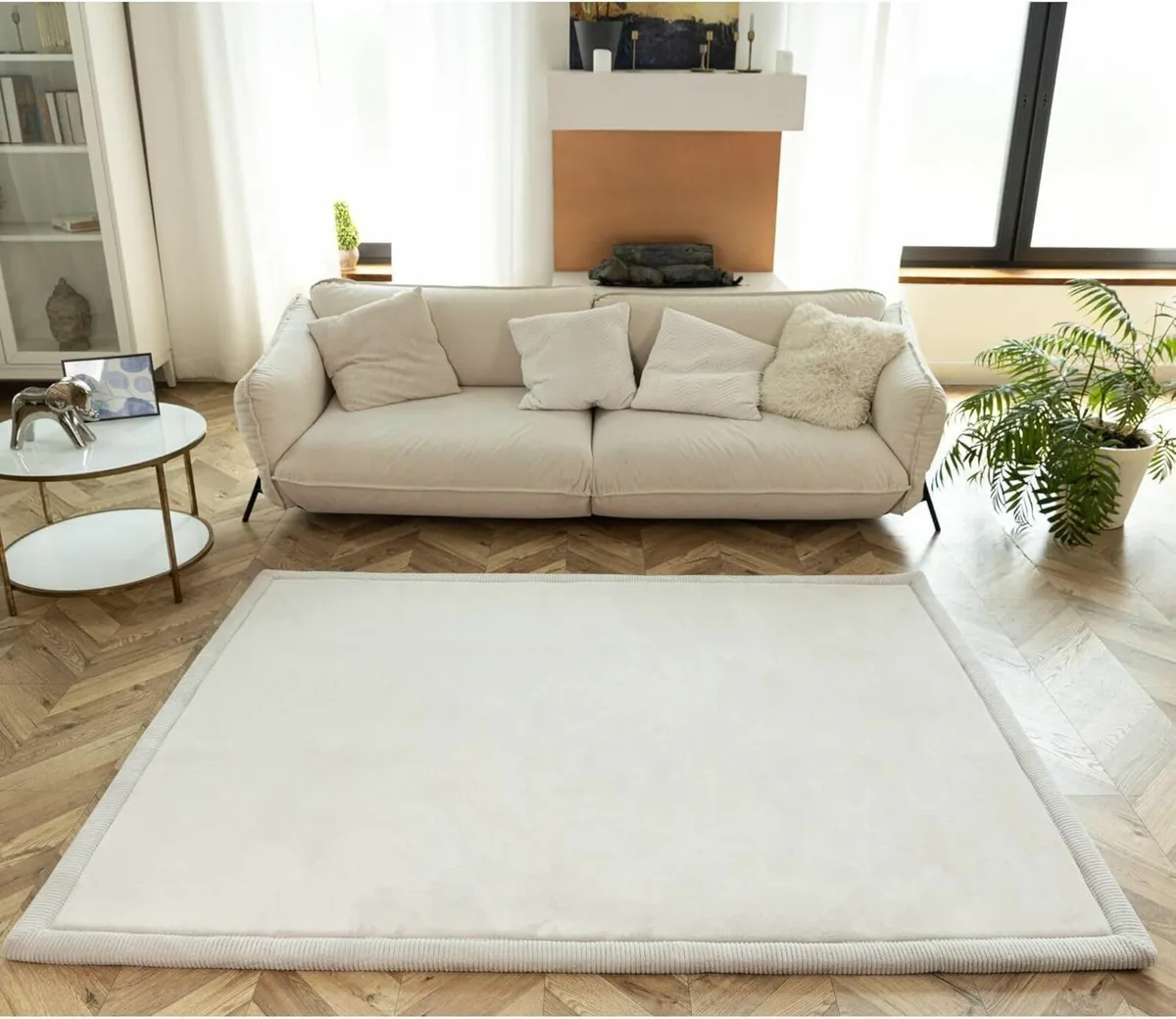 Premium Large Coral Velvet Baby Play Mat 200x150x2 - Image 2