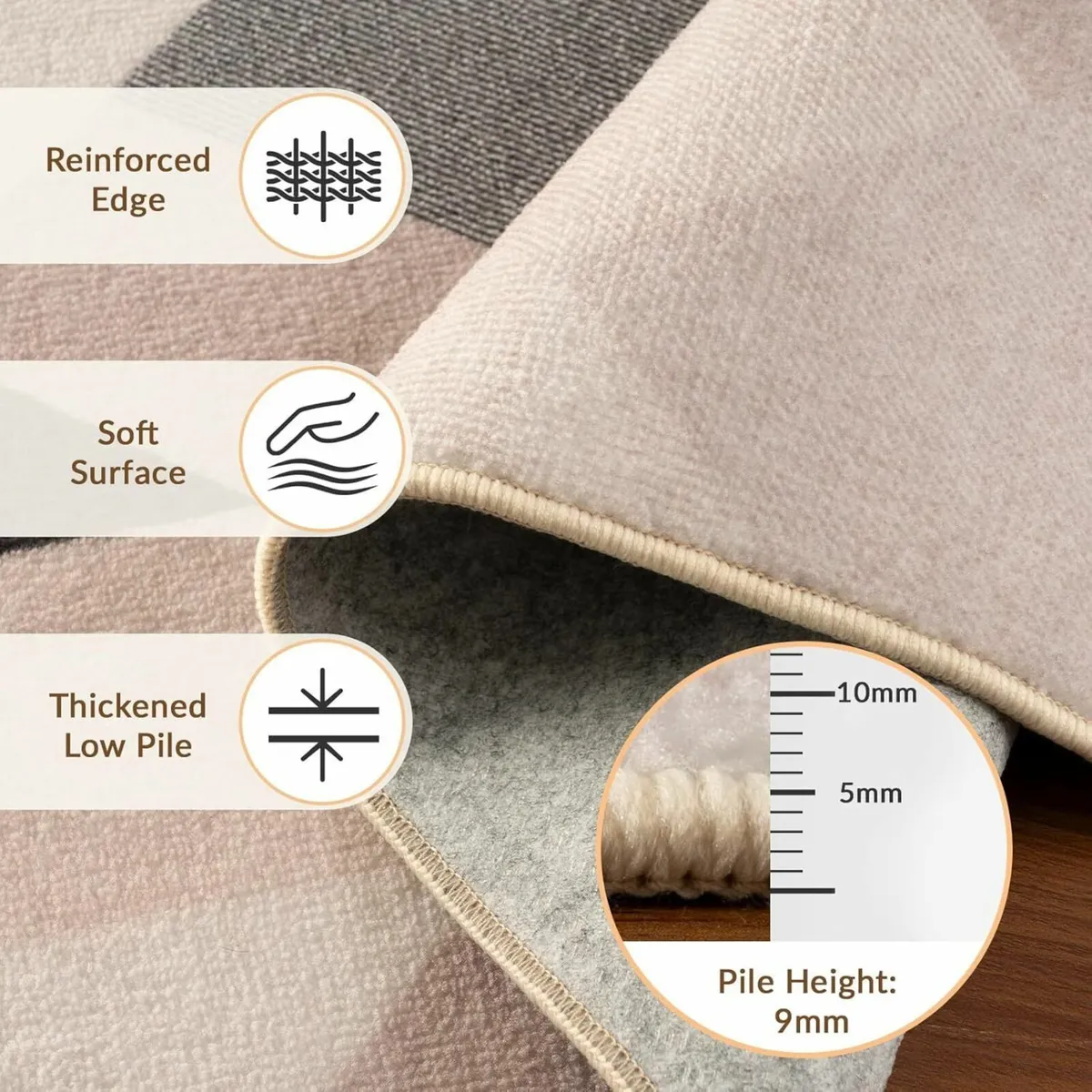 Rugs Living Room 120x180 cm Washable Rug with - Image 2