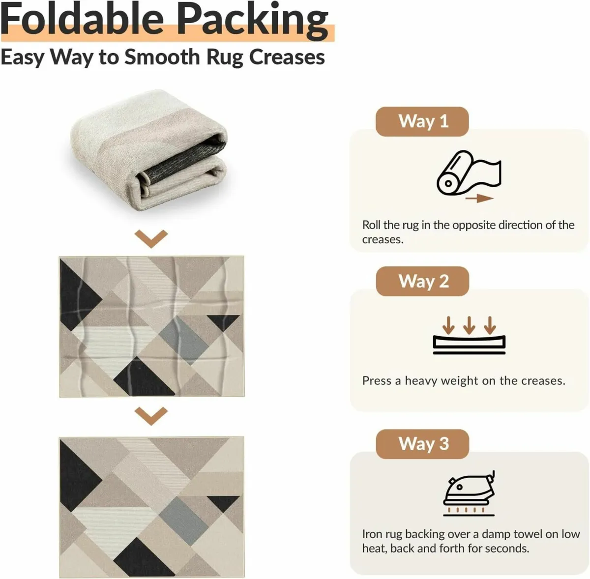 Rugs Living Room 120x180 cm Washable Rug with - Image 4