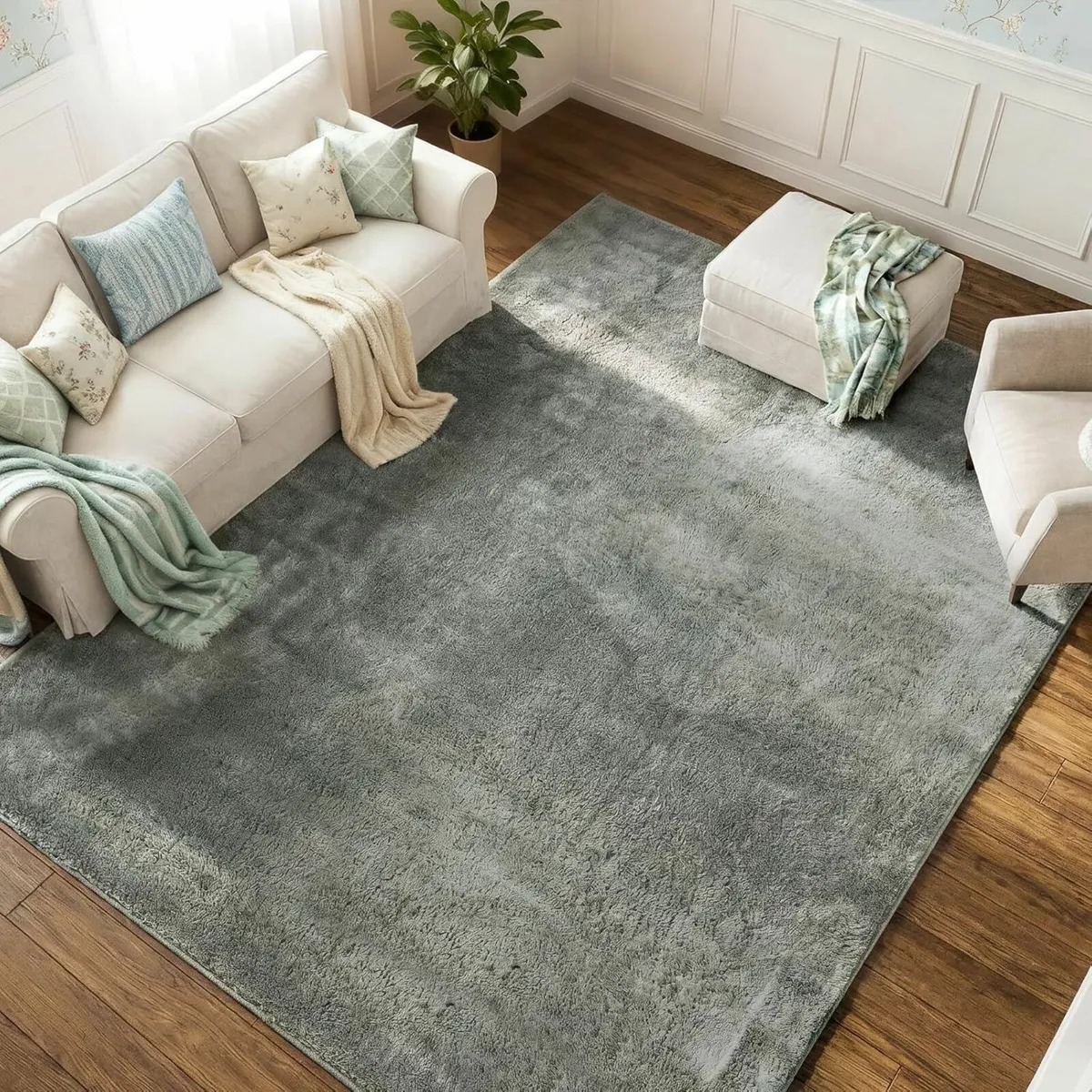 Fluffy Living Room Rug Extra Large Shaggy Carpet - Image 1