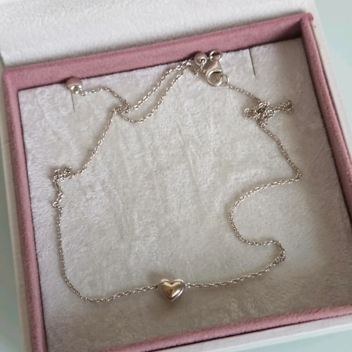 Genuine Pandora necklace with pendant heart gold - Image 3