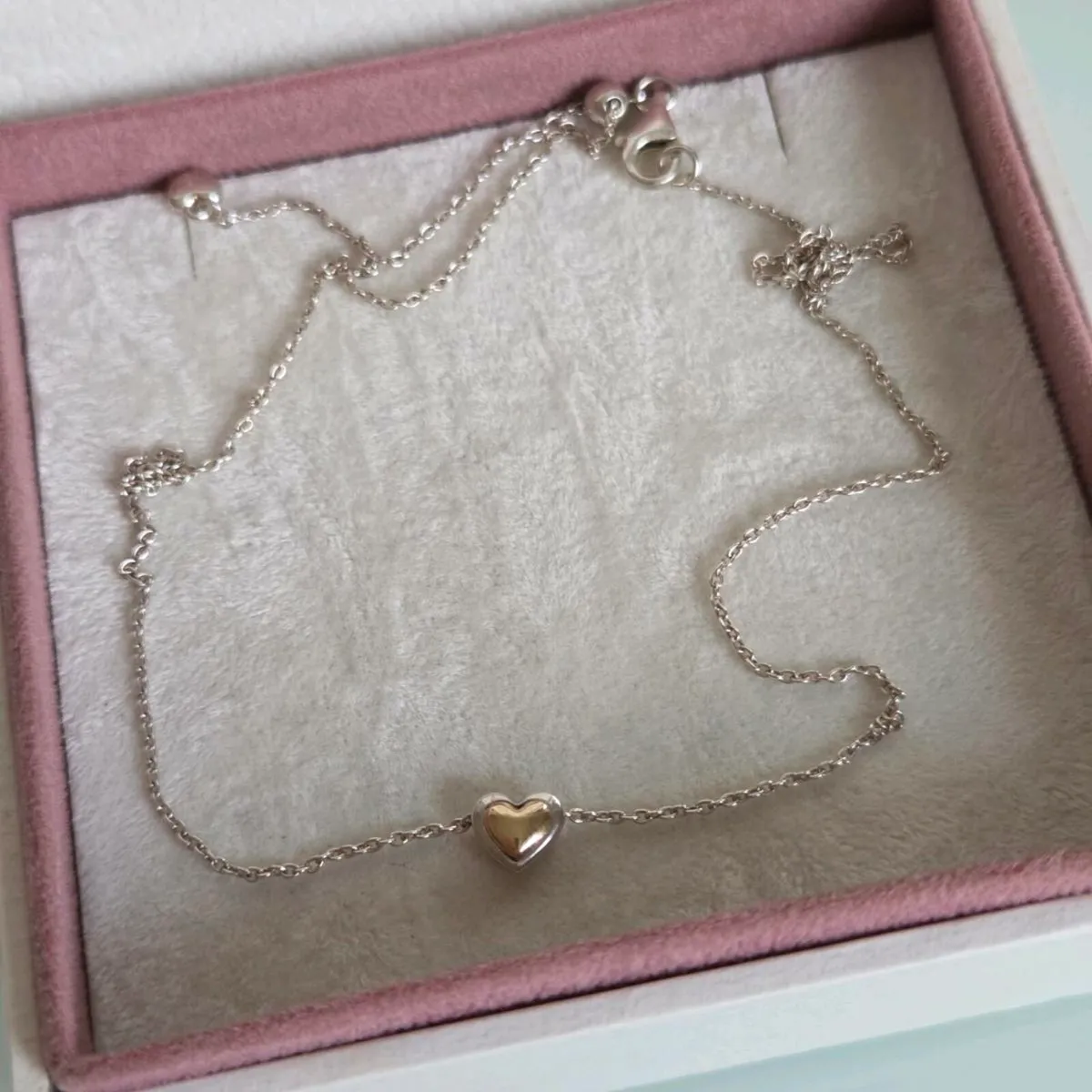 Genuine Pandora necklace with pendant heart gold - Image 4