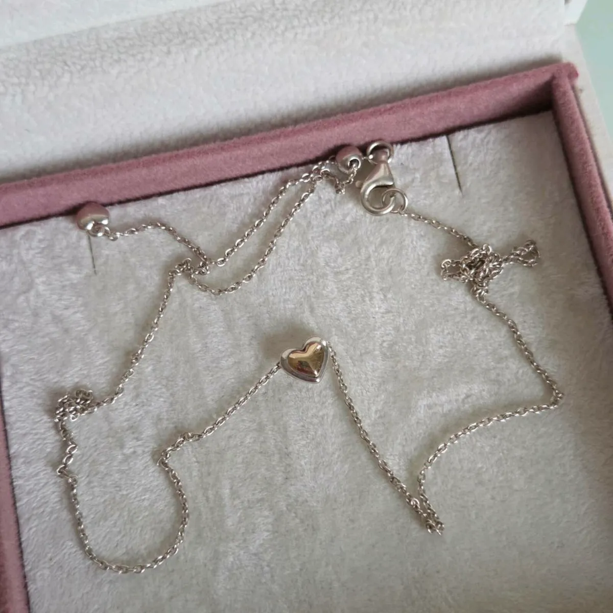 Genuine Pandora necklace with pendant heart gold - Image 2