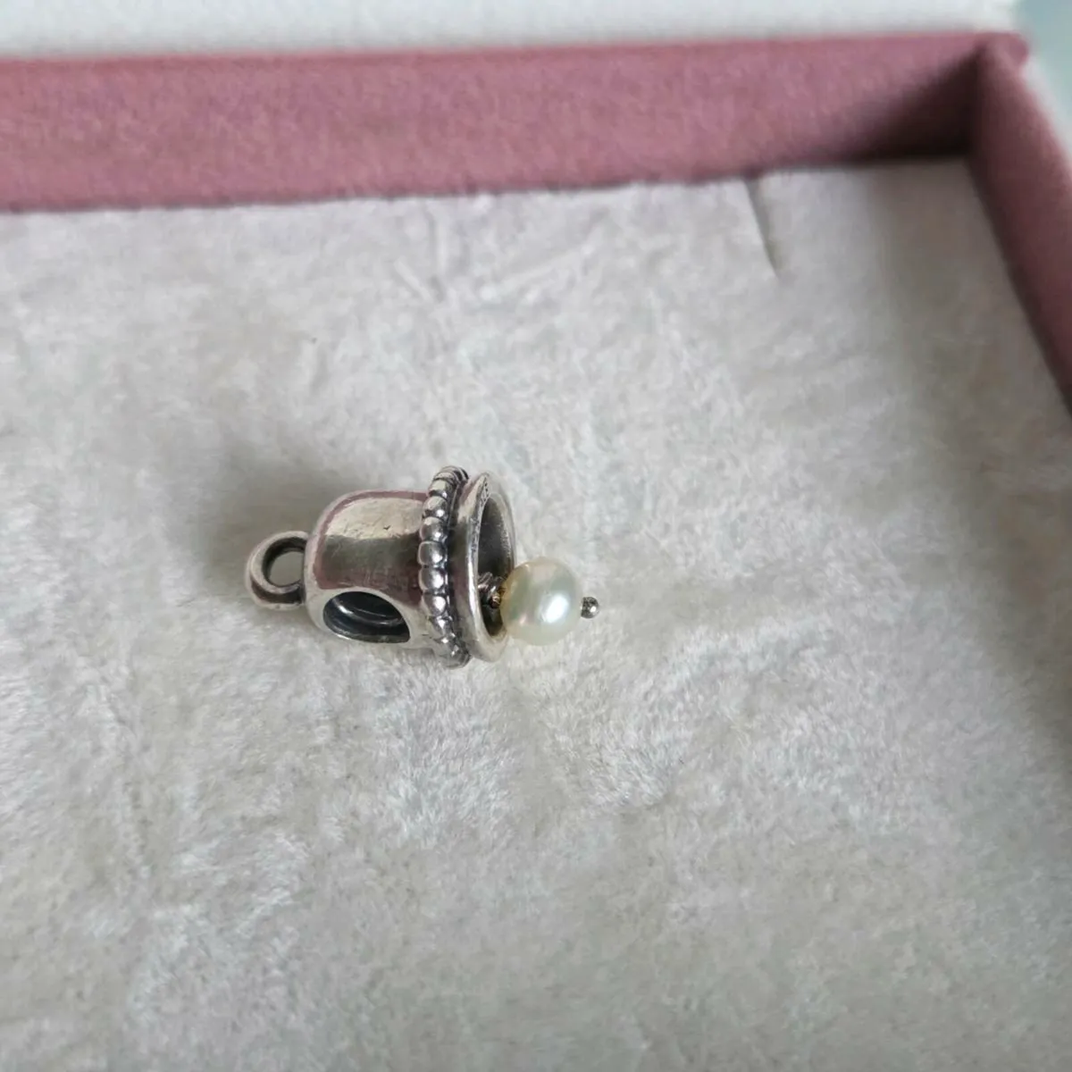 Genuine Pandora  bell white hanging pearl b - Image 3
