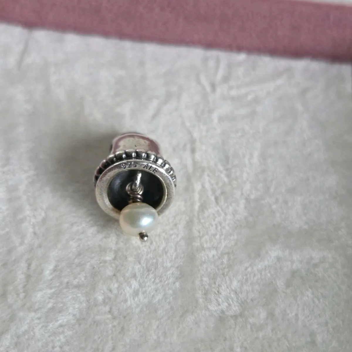Genuine Pandora  bell white hanging pearl b - Image 1