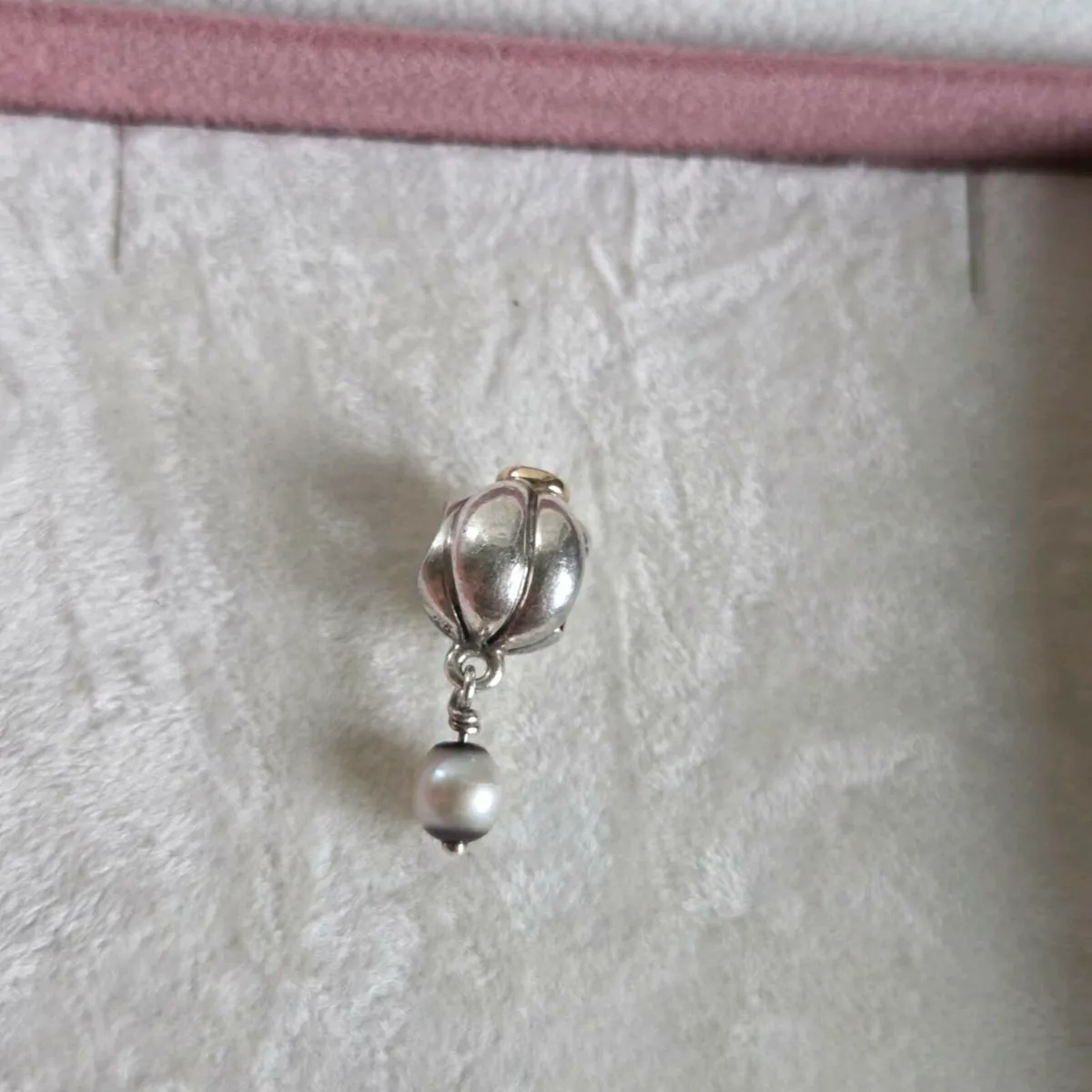 Genuine Pandora Silver 14k and pearl charm - Image 1