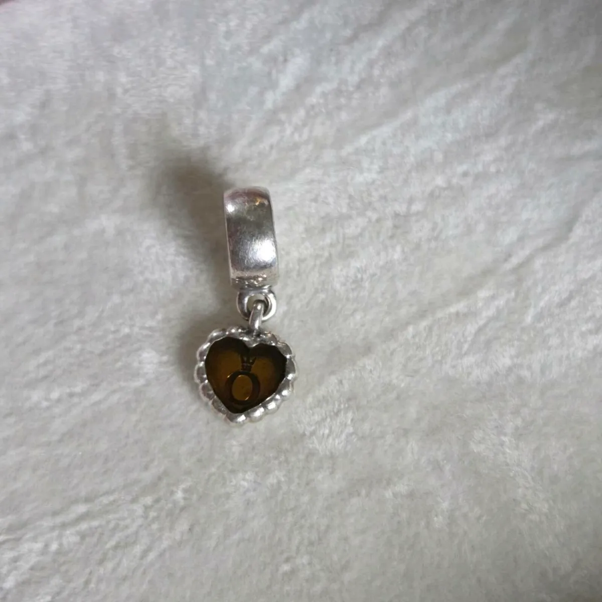 Genuine Pandora brown enamel forever heart - Image 1