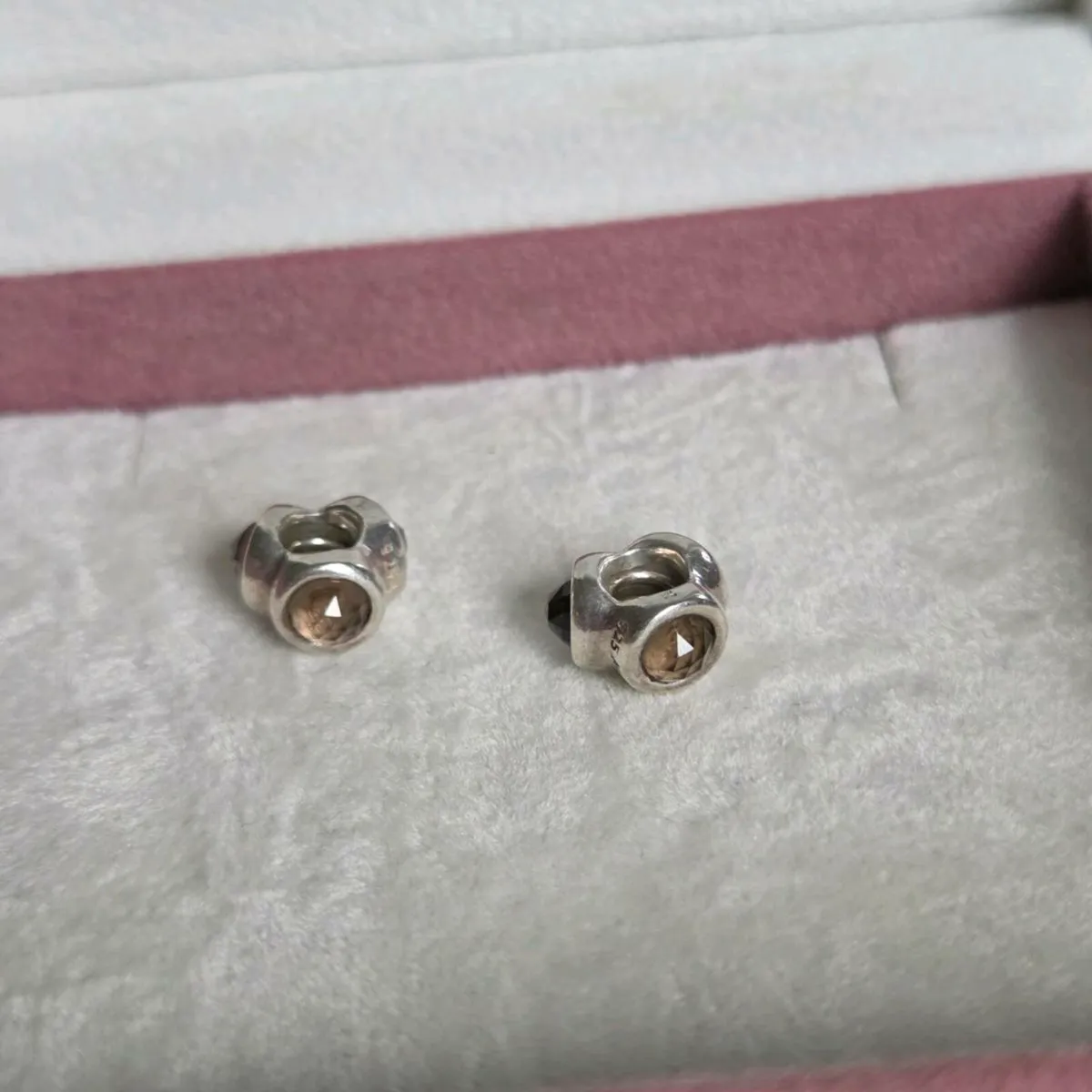 Genuine Pandora spacers charms sparkly brown stone - Image 4