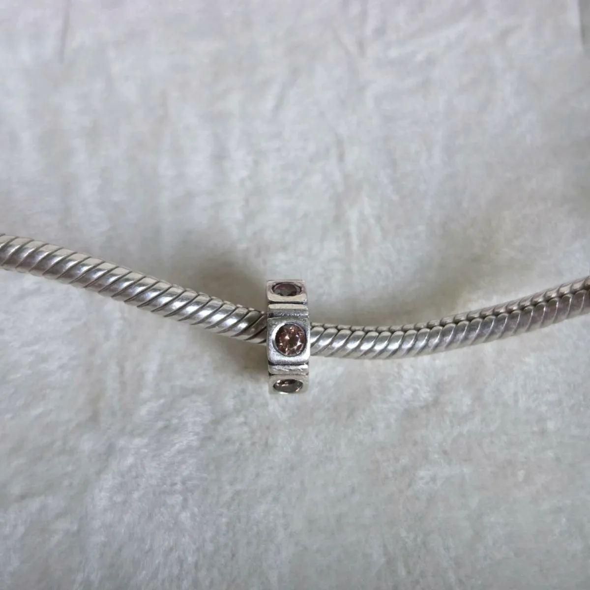 Genuine Pandora spacer charm sparkly brown stones - Image 1