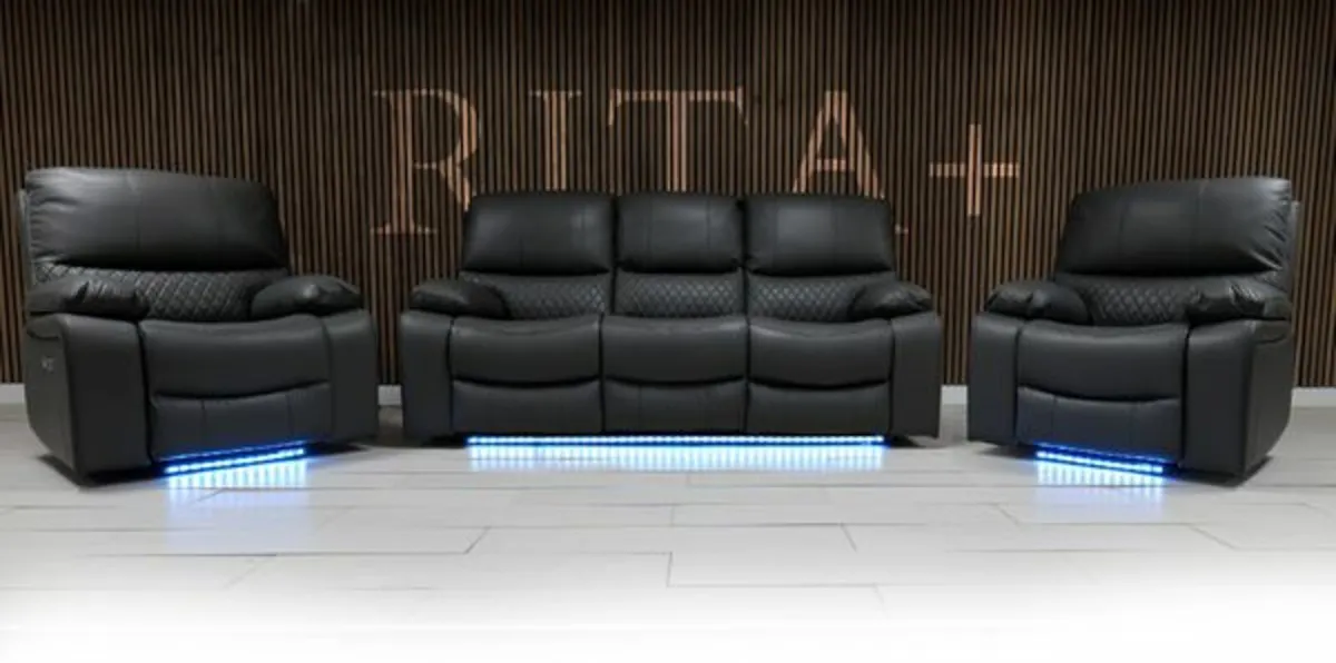 3+1+1 Rita Plus Electric Leather Recliner Sofa - Image 2
