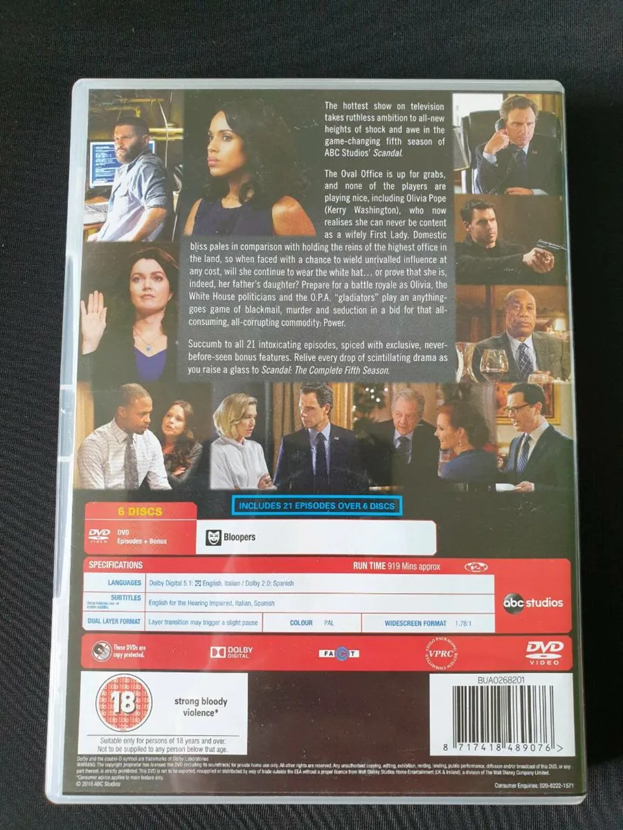 Scandal 2016 DVD Complete Season 5 5th Series Five - Image 2