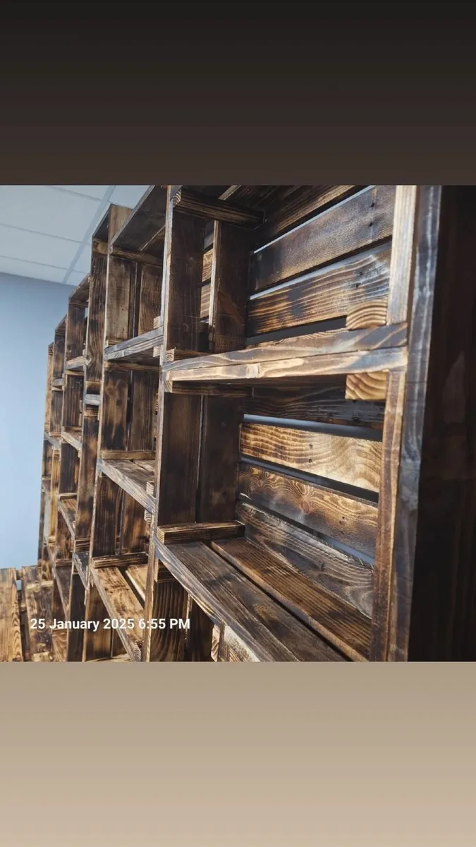 Rustic Torched Wooden Crates – only 47 left - Image 1
