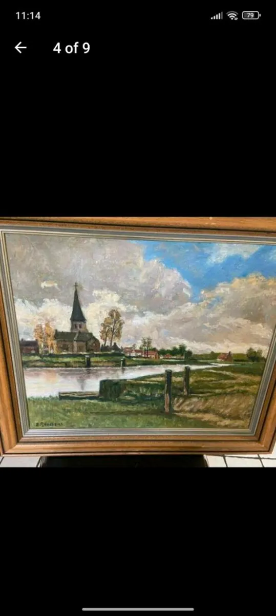 Original oil painting of ? Dutch landscape c.20th - Image 4