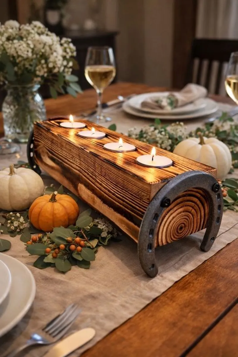 Rustic candle holder lucky charming, Handmade - Image 1