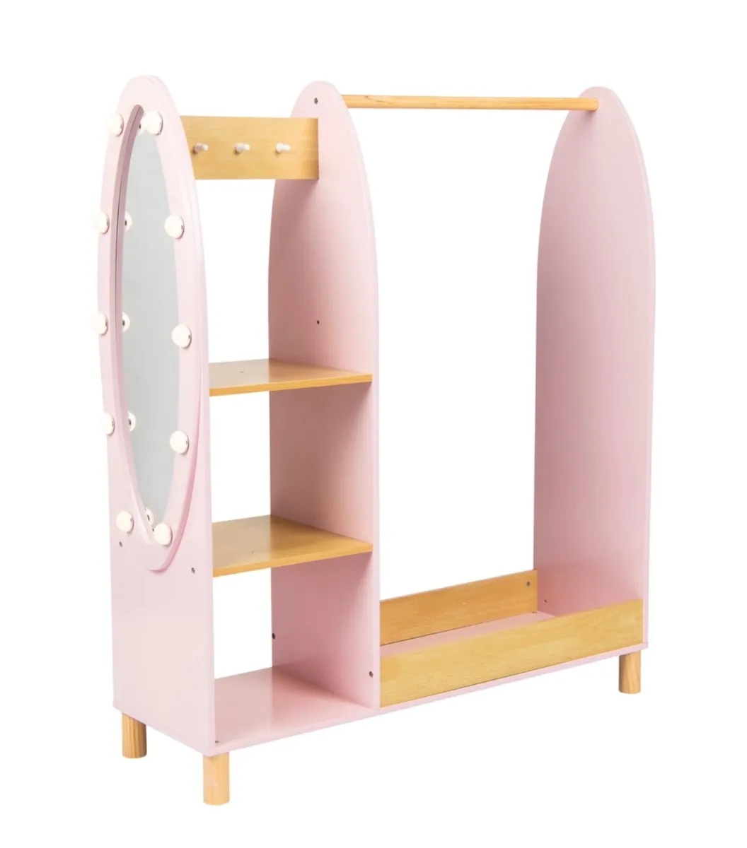 Dimples Wooden Dress-Up Rack with Light-Up Mirror - Image 2