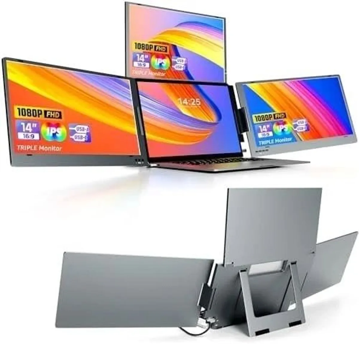 Triple Monitor 14" Laptop Extension - Image 1