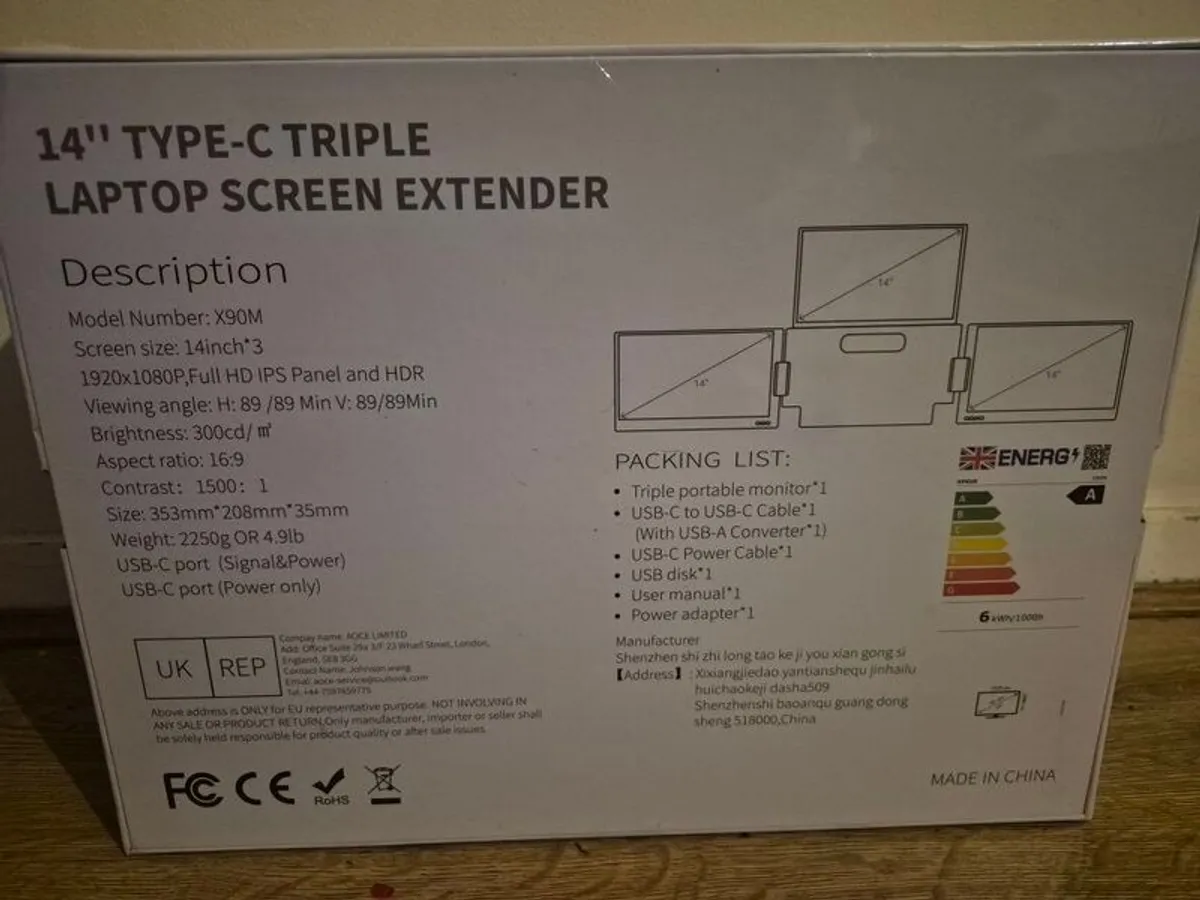 Triple Monitor 14" Laptop Extension - Image 3