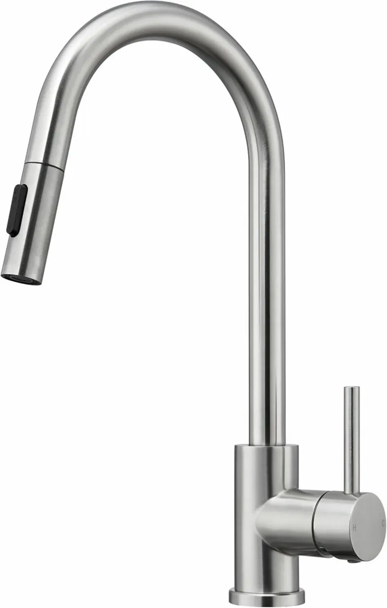 Kitchen Mixer Taps 1 Hole Tap with Pull Out Spray - Image 1