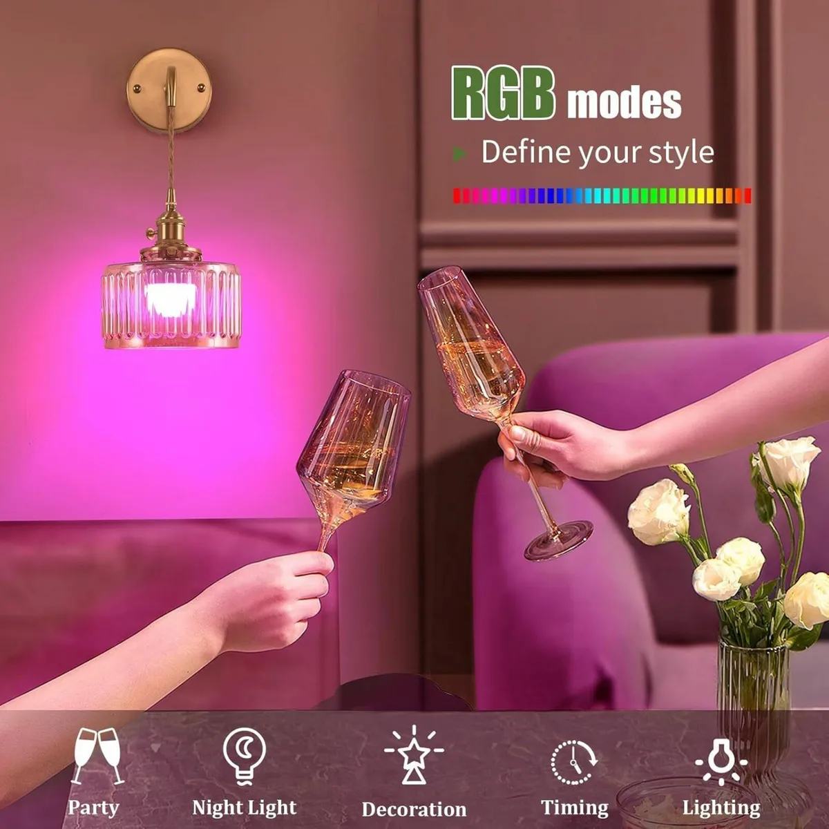 Battery Operated Wall Light Set of 2 Rechargeable - Image 4