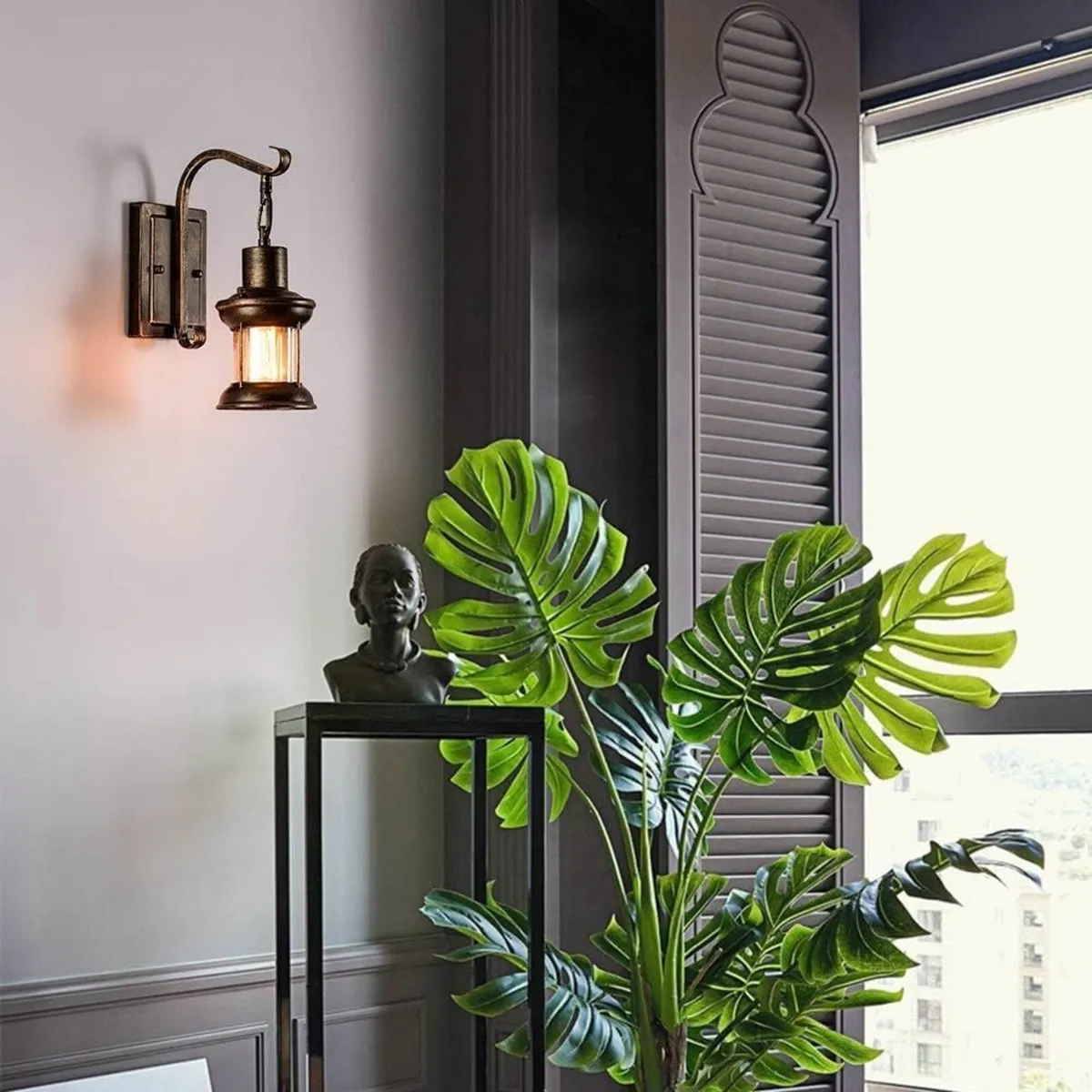 Vintage Glass Wall Sconce Fixtures 2-Pack Rustic - Image 4