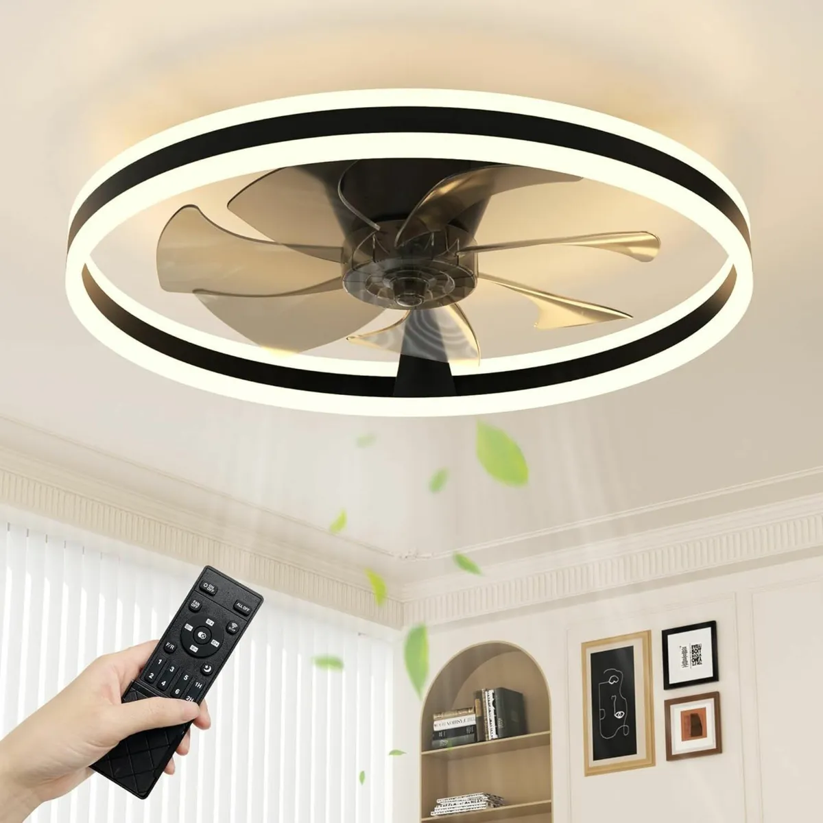 Ceiling Fans with Lights and Remote 60cm Modern - Image 1
