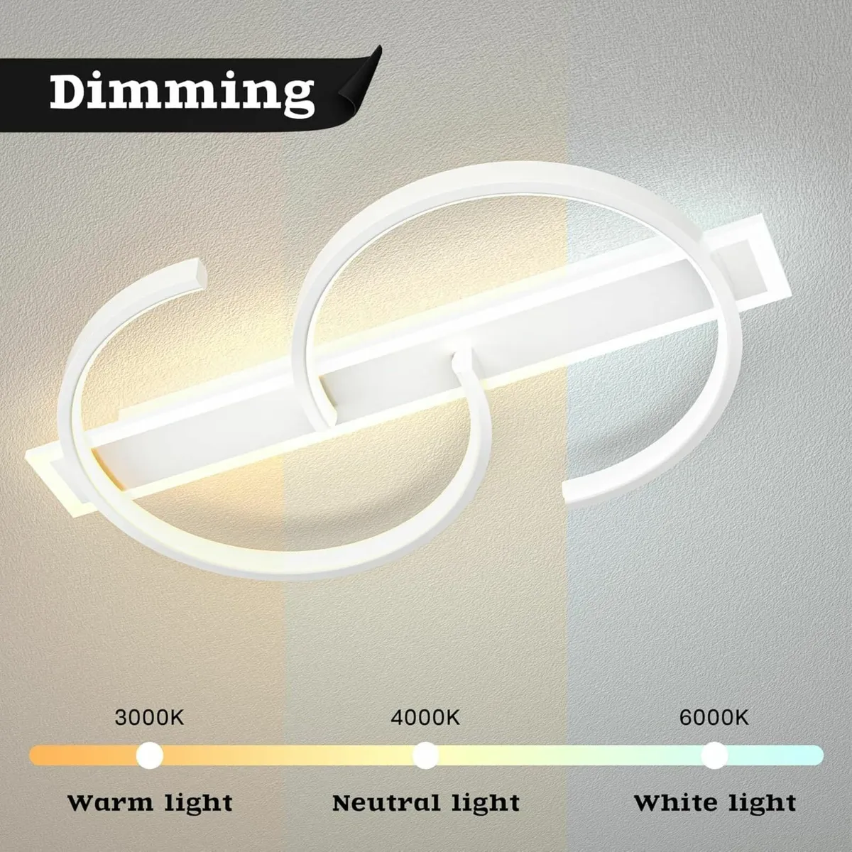 LED Ceiling Light dimmable lamp Black Living Room - Image 4