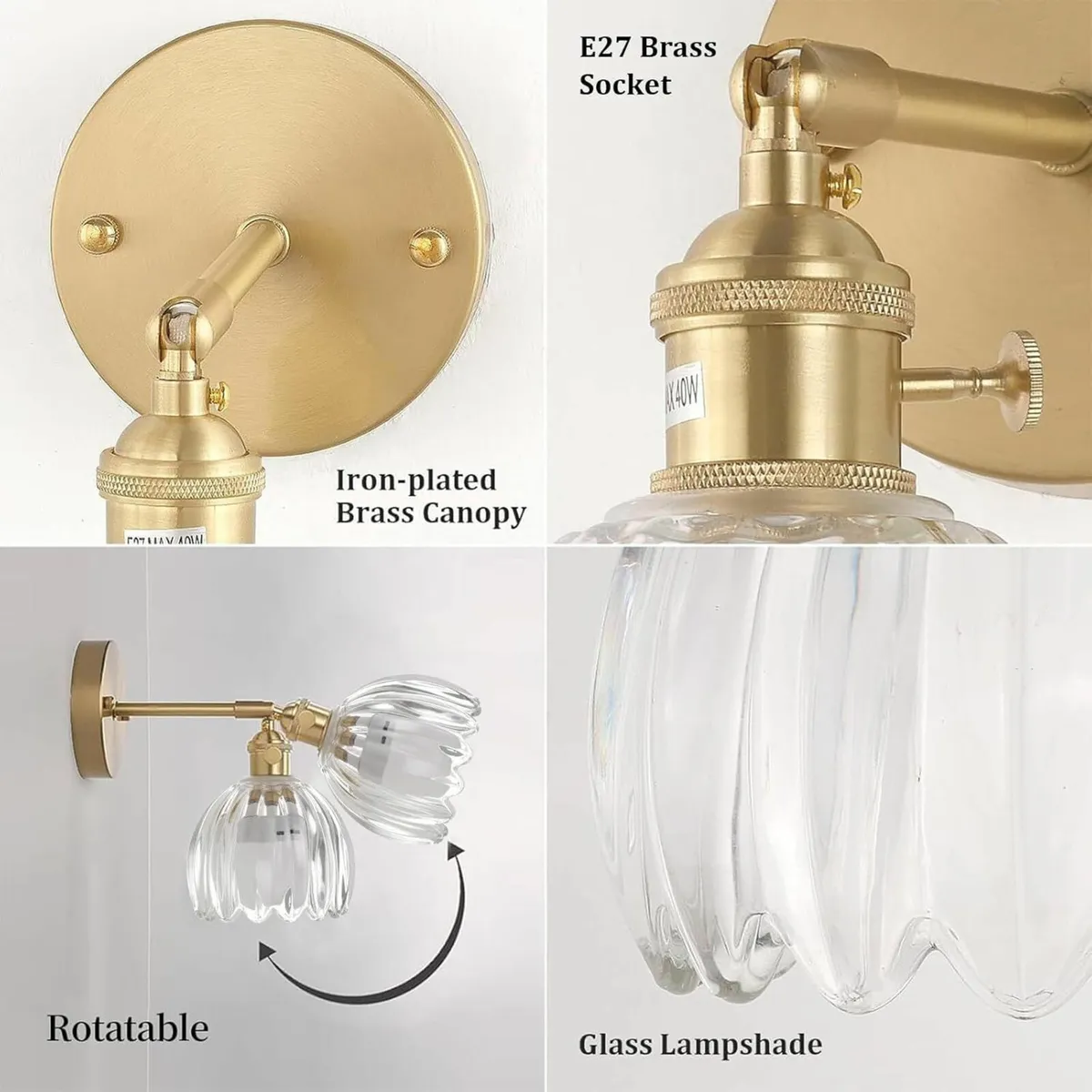 Set of 2 Battery Operated Wall Sconce Rechargeable - Image 4