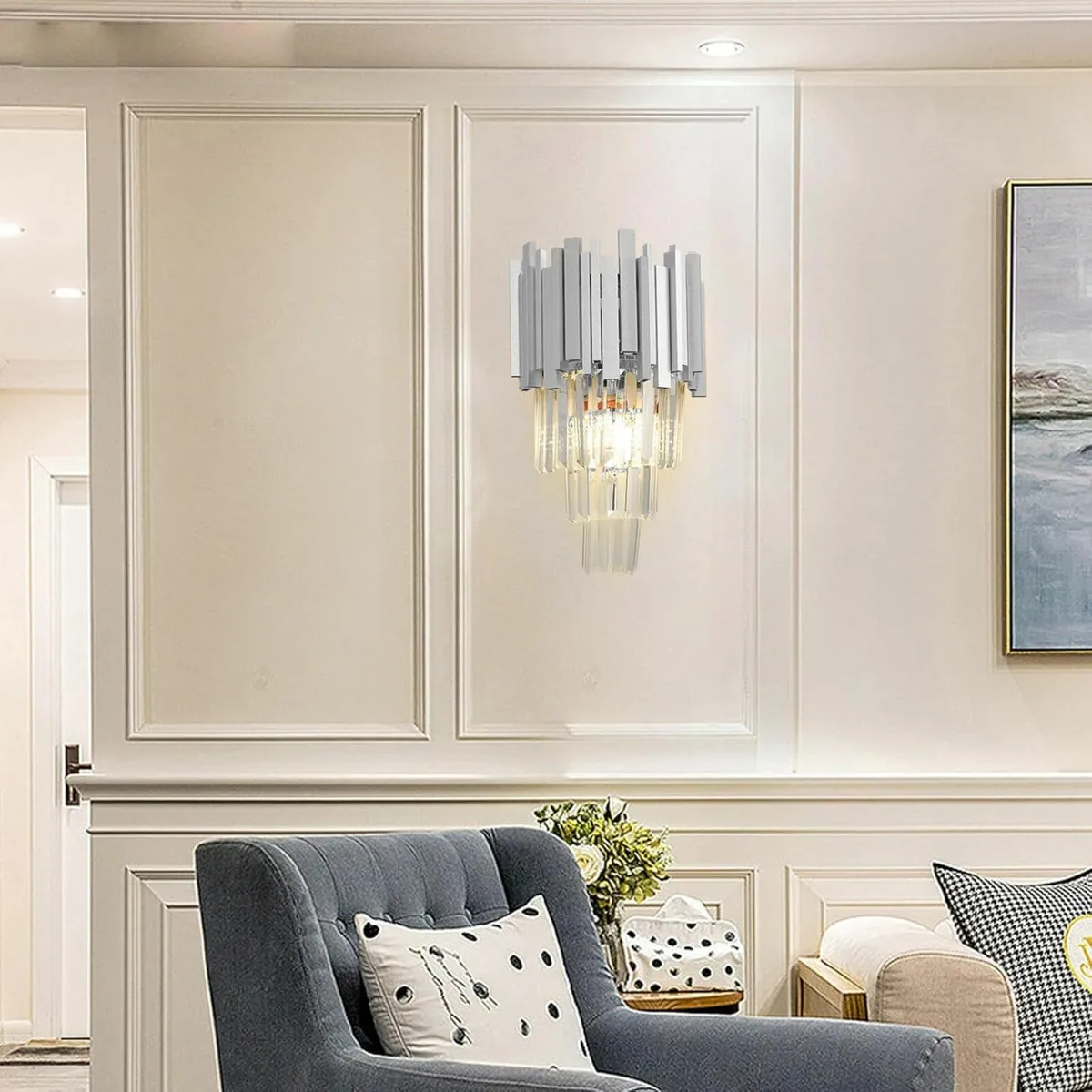 Modern Crystal Wall Lamp 3 Tiers Sconces Lights - Image 3