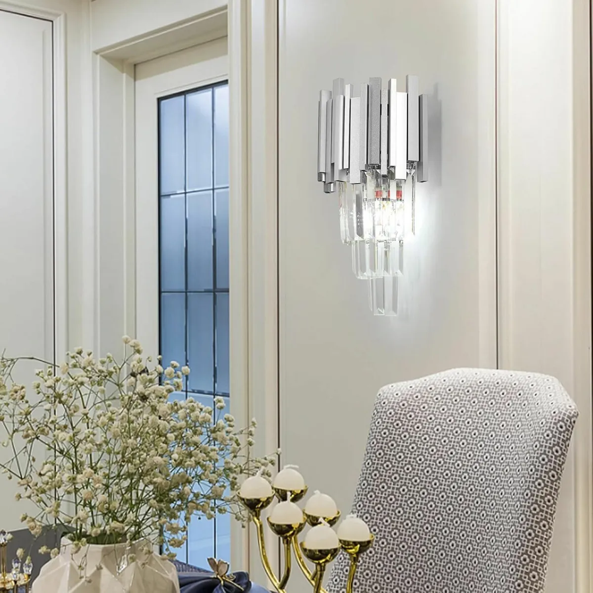 Modern Crystal Wall Lamp 3 Tiers Sconces Lights - Image 4