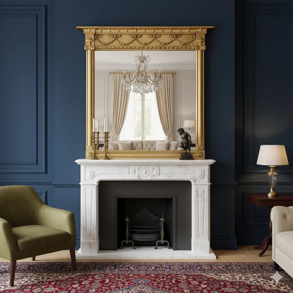 French gilt OVERMANTEL mirrors - Image 1