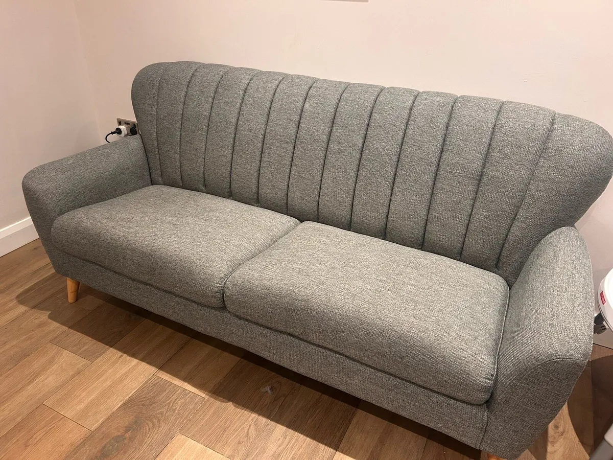 Harper dark grey 3 seater couch - Image 1