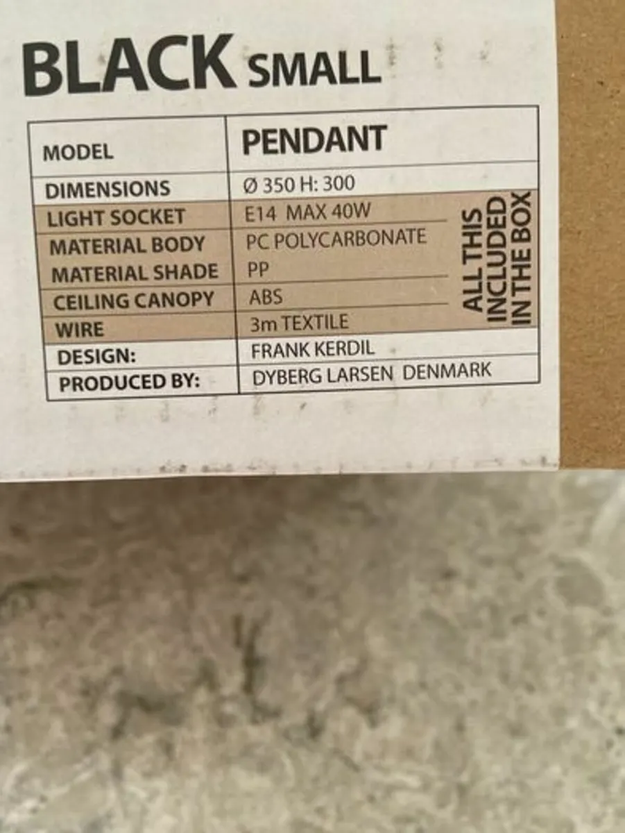 Dyberg Larsen Illumin Pendant Black NEW IN BOX - Image 4