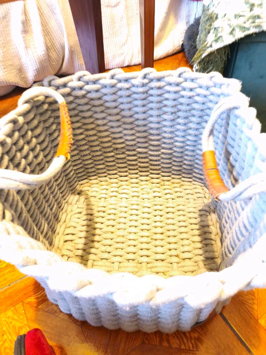 Trio of grey blue baskets, new England style - Image 2