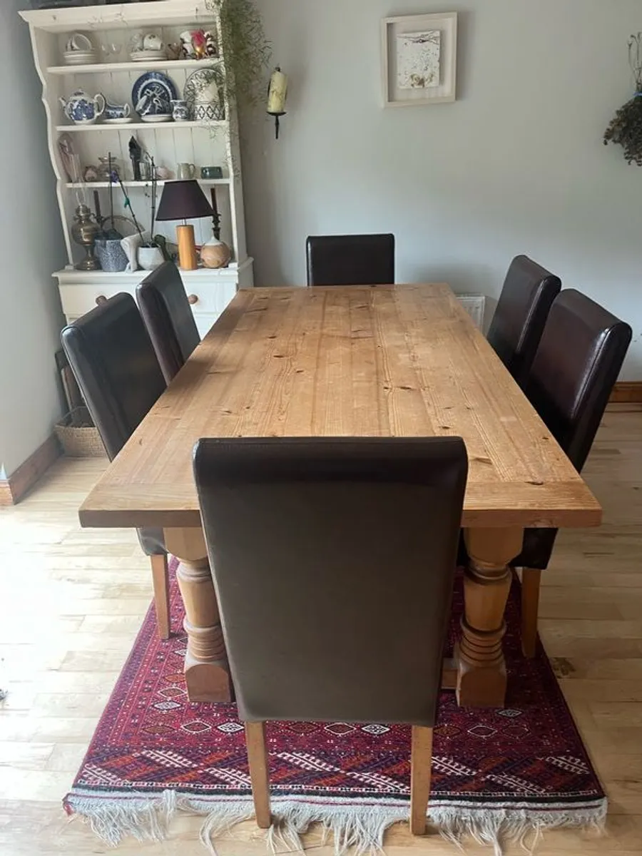 6 Leather dining room chairs - Image 2