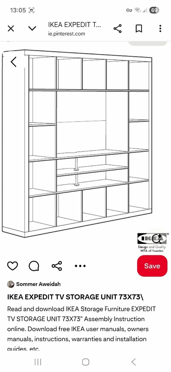 IKEA Expedit TV Unit – 73 × 73 × 39 cm - Image 1