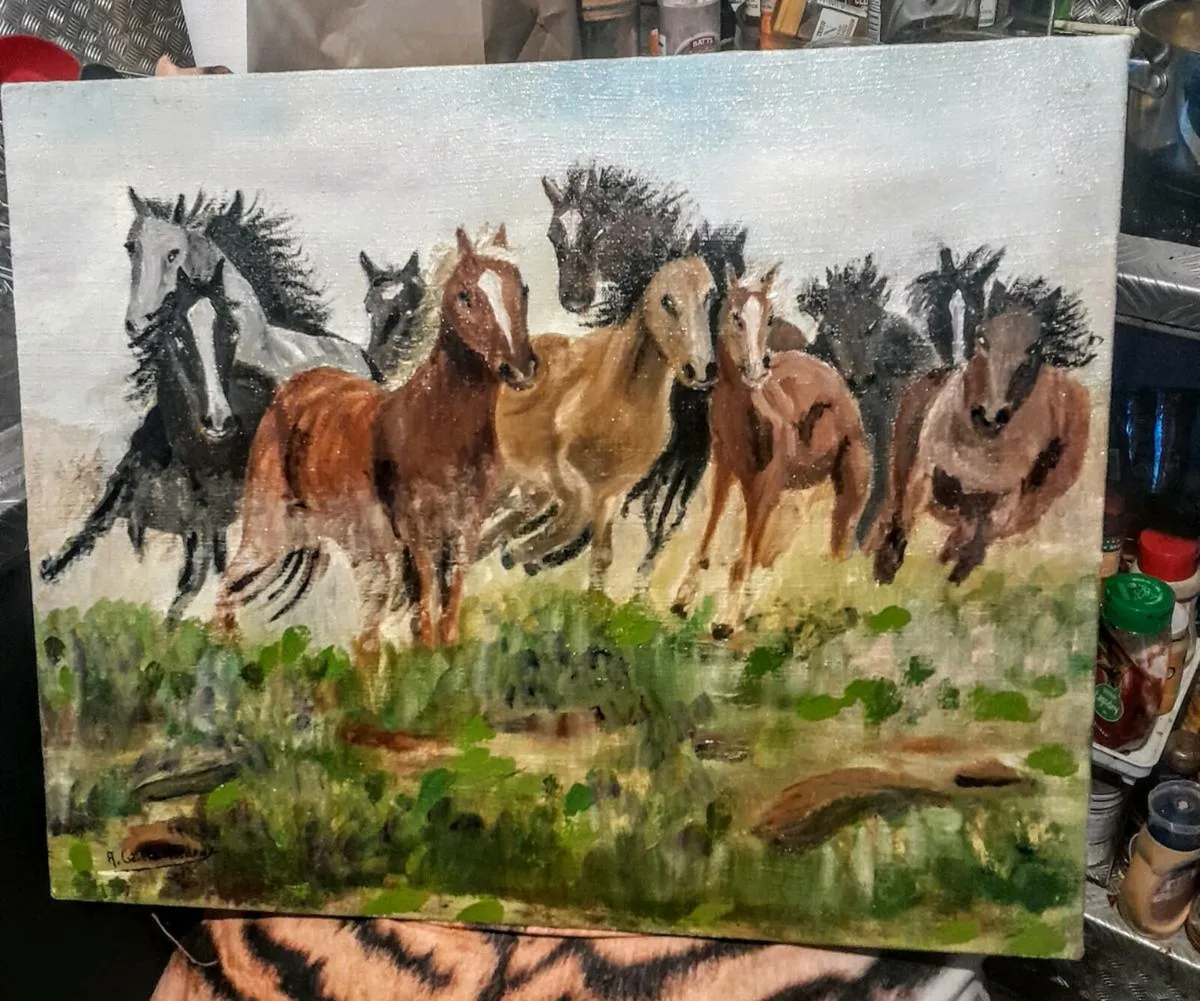"The Herd" painting on canvas - Image 1