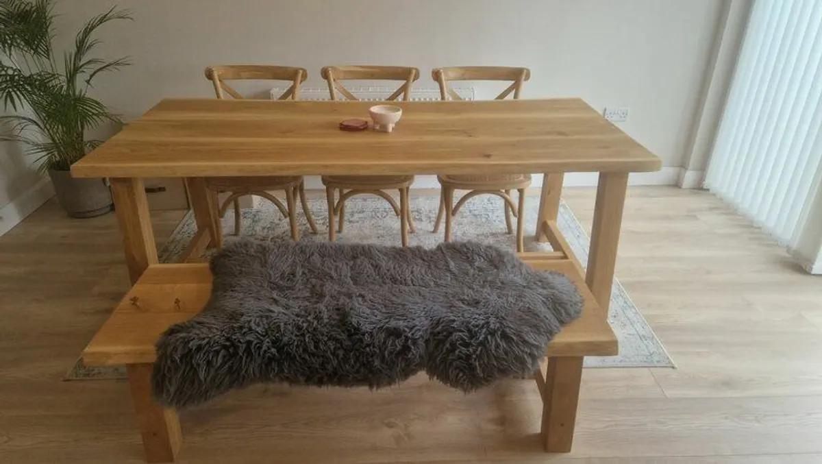 Kitchen dinning table,  bench and chairs - Image 3