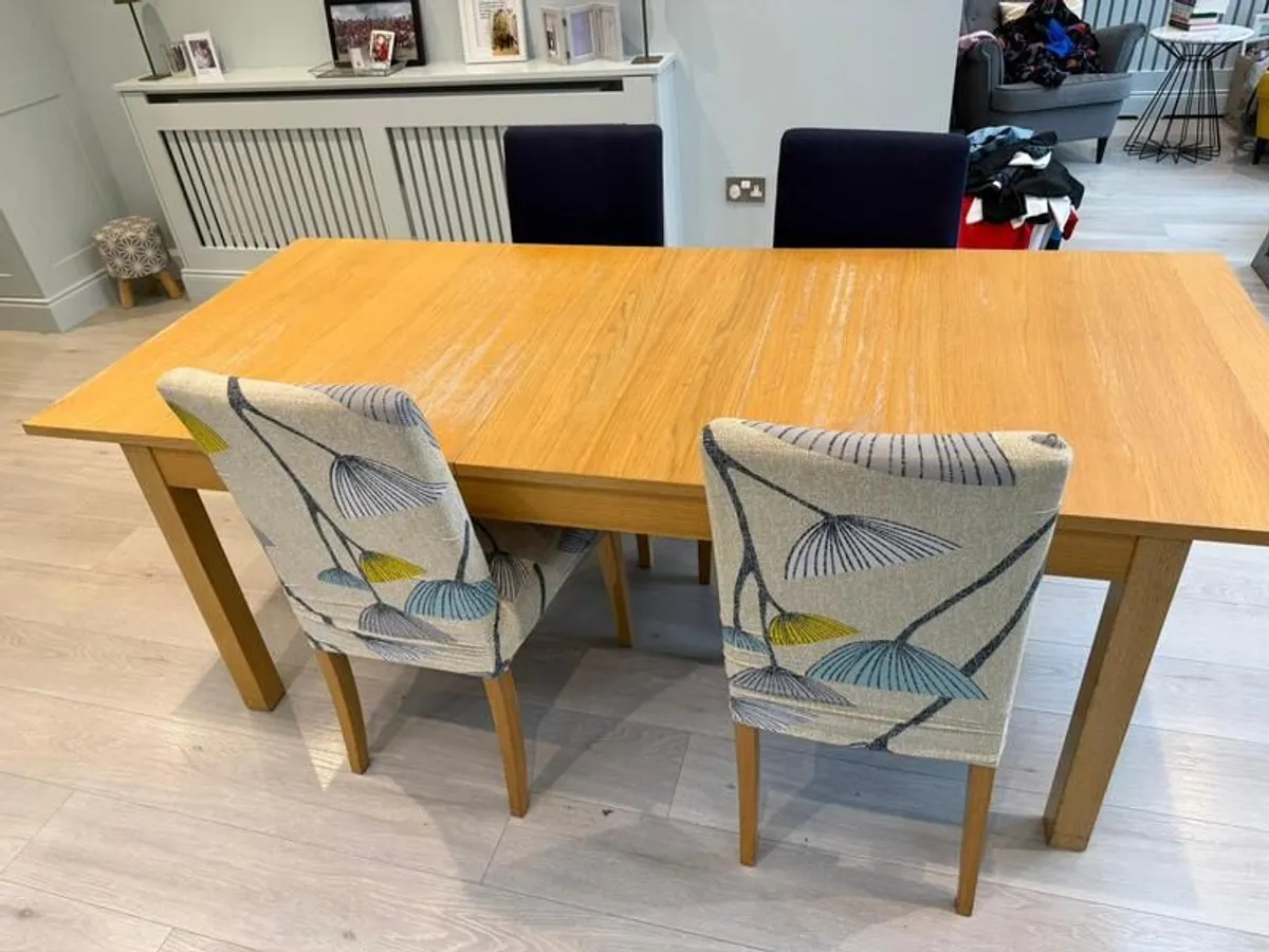 Extendable Ikea Dining Table + 4 Chairs - Image 2