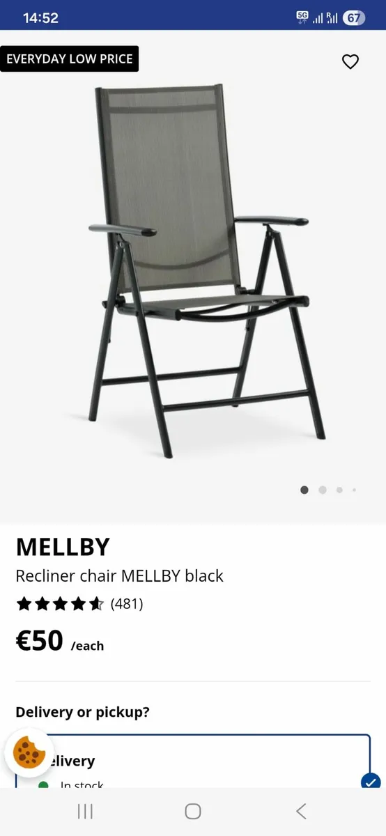 Selling 2 new garden/terrace chairs