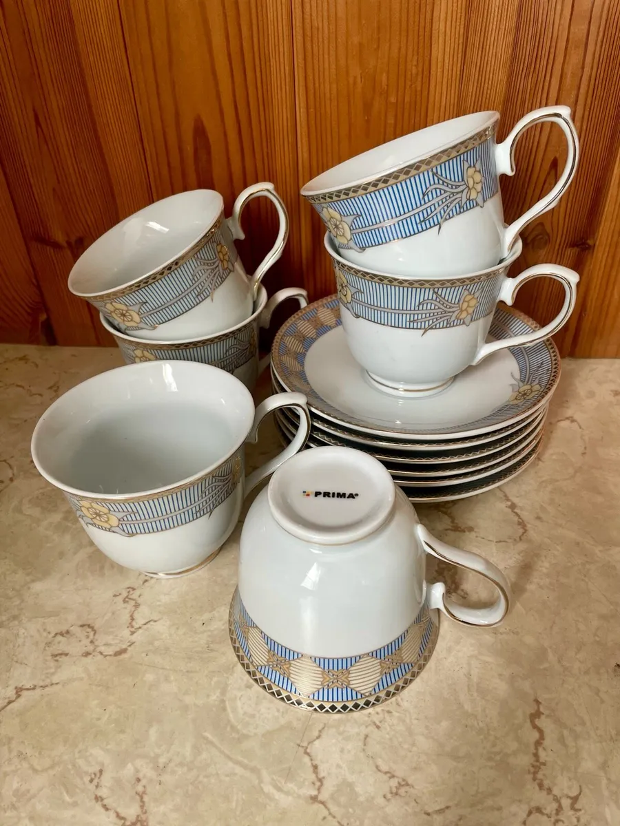 Prima Fine China Tea Set of 6 (Cups & Saucers) - Image 2