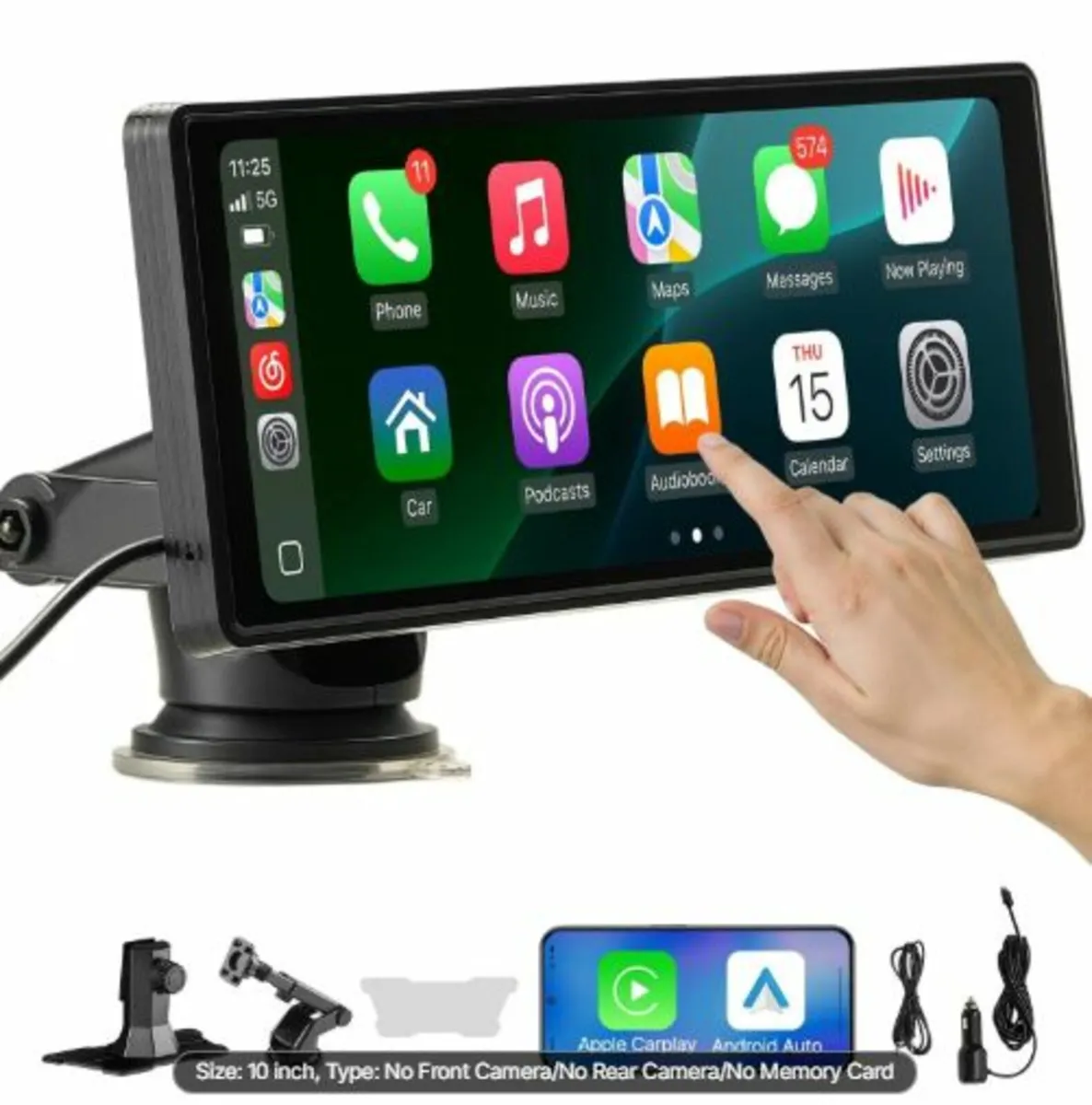 Wireless Car Stereo,254 mm HD Portable Radio Touch - Image 1