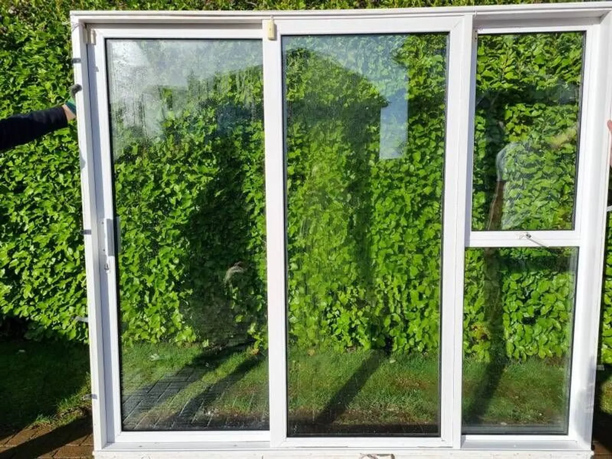 Patio sliding door with side window - Image 1