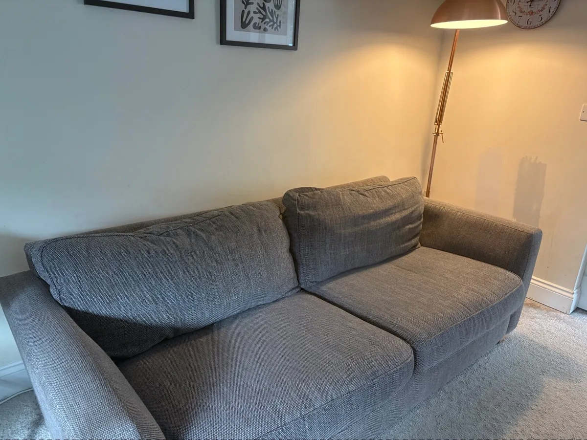 Grey 3 Seater Sofa - Image 1