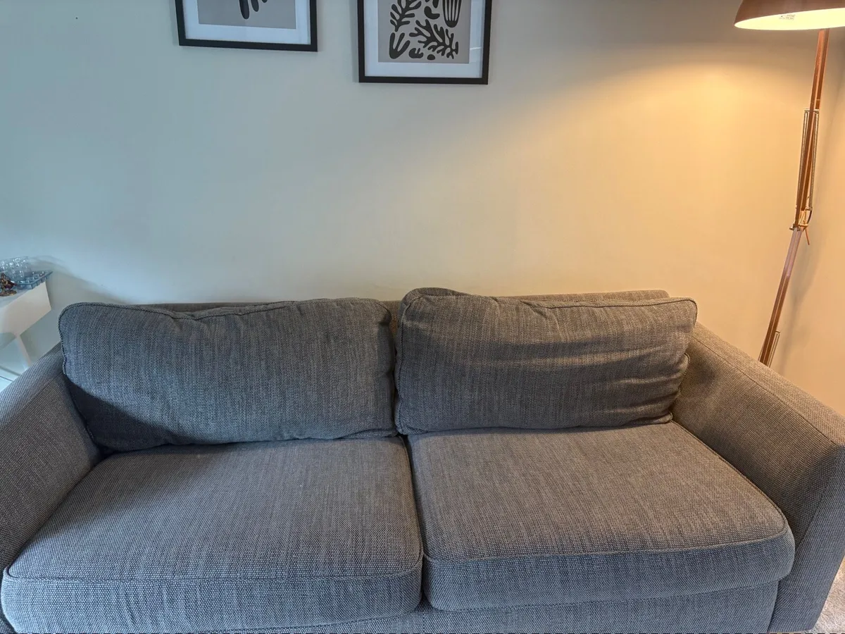 Grey 3 Seater Sofa - Image 2