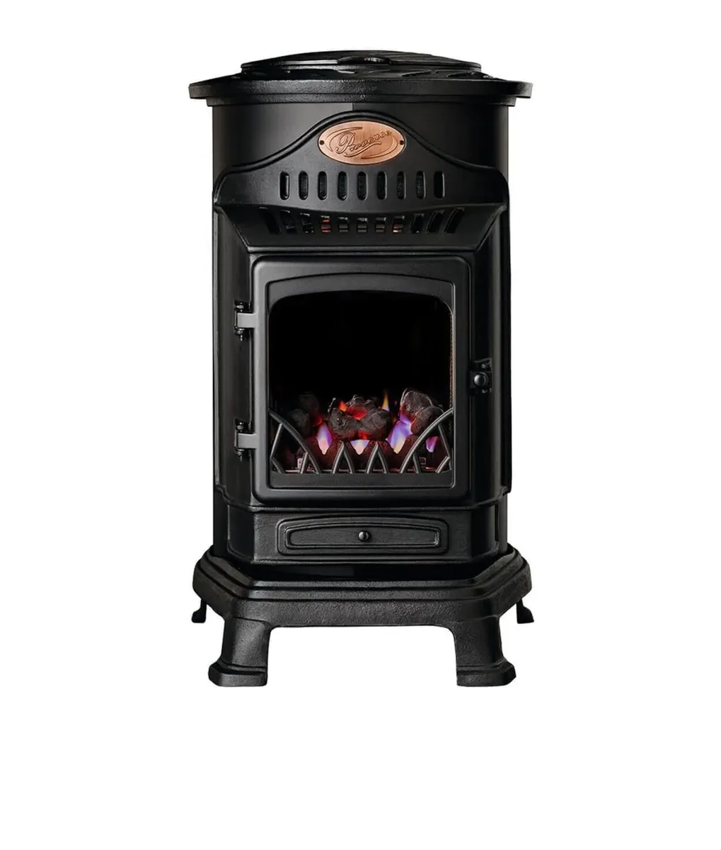 Provence Cast Iron Gas Heater Matt Black