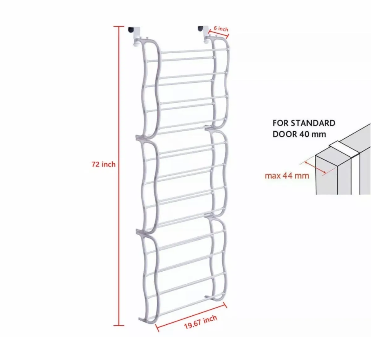 Over Door Metal Shoe Rack Storage NEW - Image 2