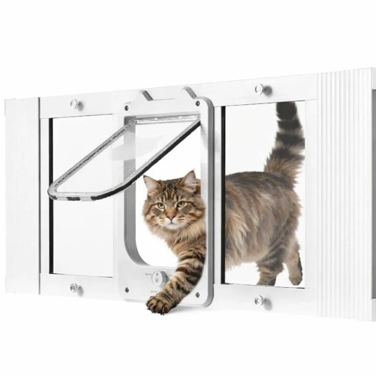 Window Cat Flap with Magnetic Self-Closing Door 4 - Image 1